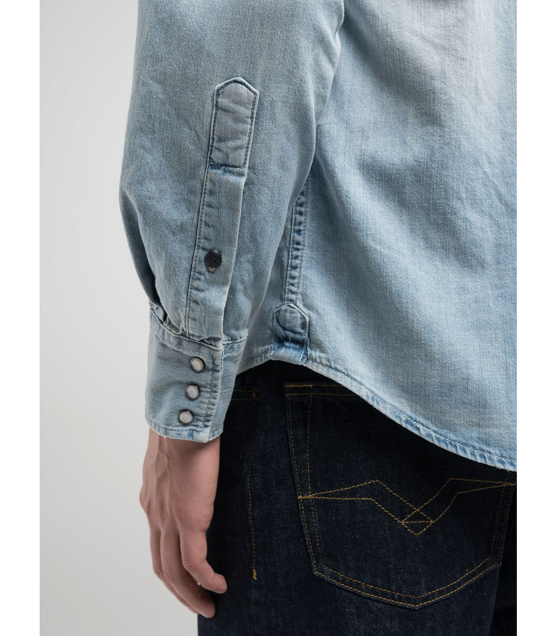 R刺繍入りウエスタンデニムシャツ 詳細画像 ライトブルー 6